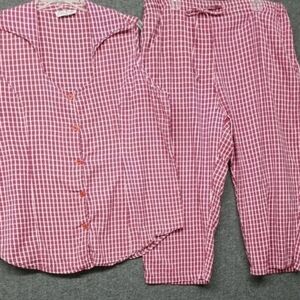 Erica Brooke 2 Pc.       Loungewear Capri Outfit Sz 22 Red White Blue